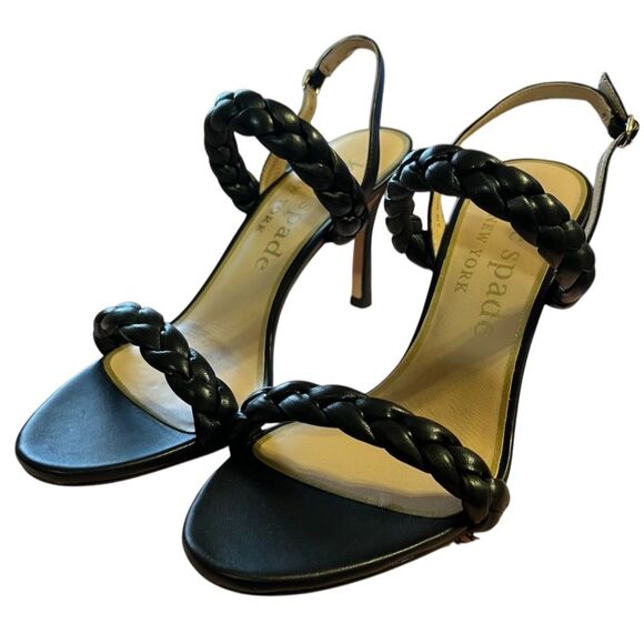 Kate Spade New York Slingback Stiletto Black Sandals Women’s 8.5 w/ Dust Bag - Picture 10 of 13